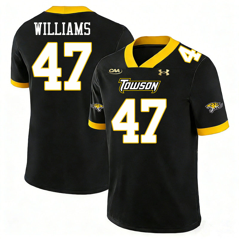 Towson Tigers #47 Caden Williams College Football Jerseys,Uniforms-Black